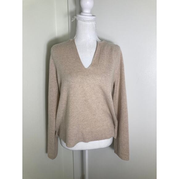 White + Warren 100% Cashmere Tan Sweater Sz S - Picture 1 of 3